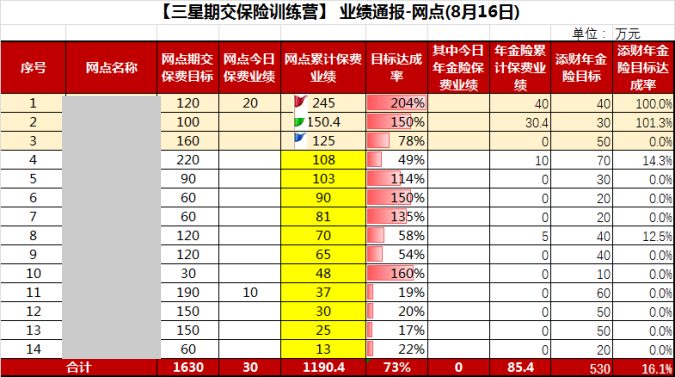项目业绩统计表